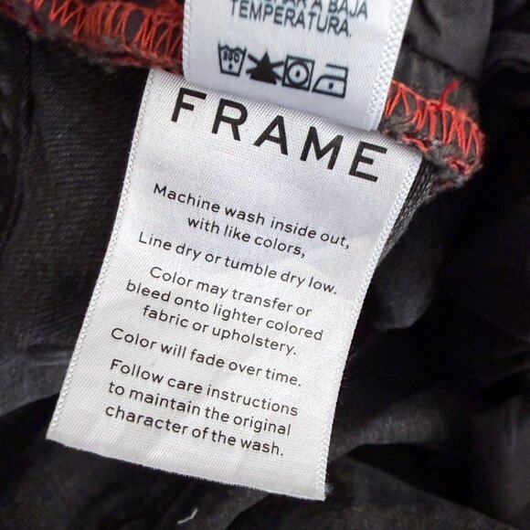 FRAME Le Nik Skinny Jeans Black Wash Lucky Mid Rise Stretch Denim Women 28 - Picture 7 of 8